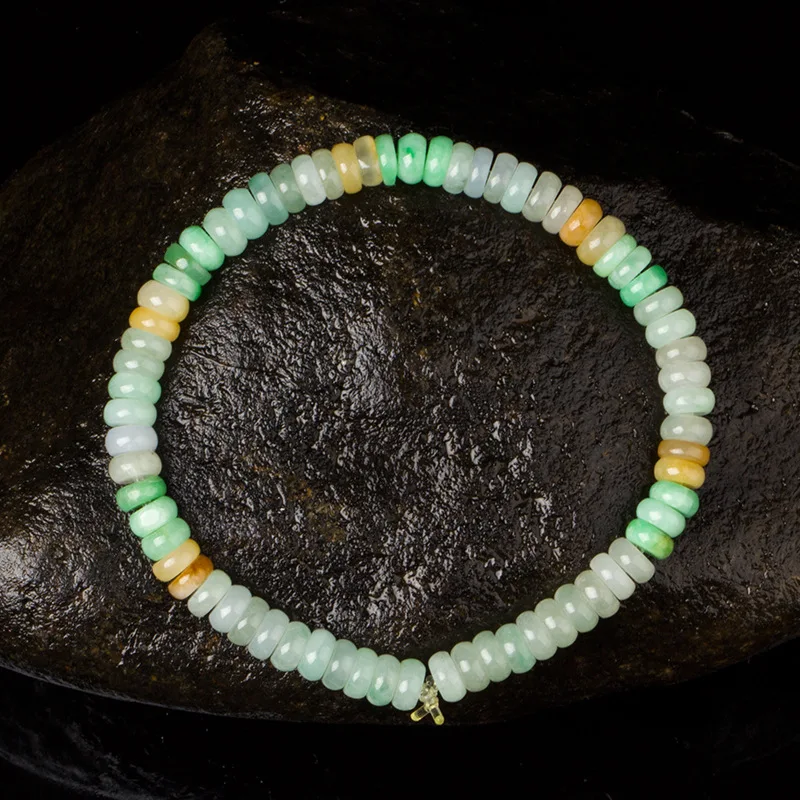 

Натуральный красочный нефритовый браслет для мужчин и женщин, Изящные Ювелирные изделия из Мьянмы, ядеит, триколор, Бирма, нефрит, бусины, браслеты, браслет