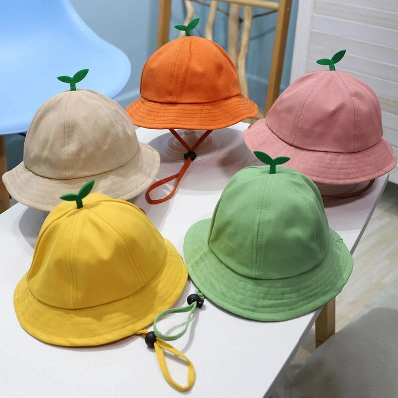 

Baby Hat Cute Sprout Toddler Bucket Hat Windproof Protective Panama Hats for Boys Girl Infant Unisex Fisherman Cap