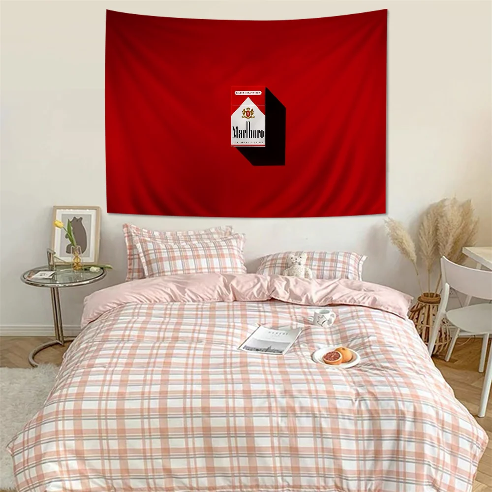 M-Marlboro LOGO Printed Large Wall Tapestry Indian Buddha Decoration Witchcraft Bohemian Hippie Decor Blanket