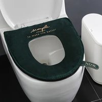 warm soft toilet cover seat lid top cover pad bathroom warmer winter velvet toilet seat pad zipper handle toilet seat cover