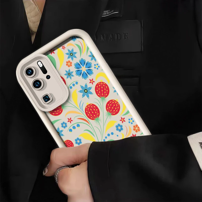 Фото Чехол для телефона Huawei P50 Pro P Smart Pro Y9 Prime 2019 Y7A Y9S P40 Lite 5G P30 P20, роскошный противоударный матовый чехол с цветочным принтом №3