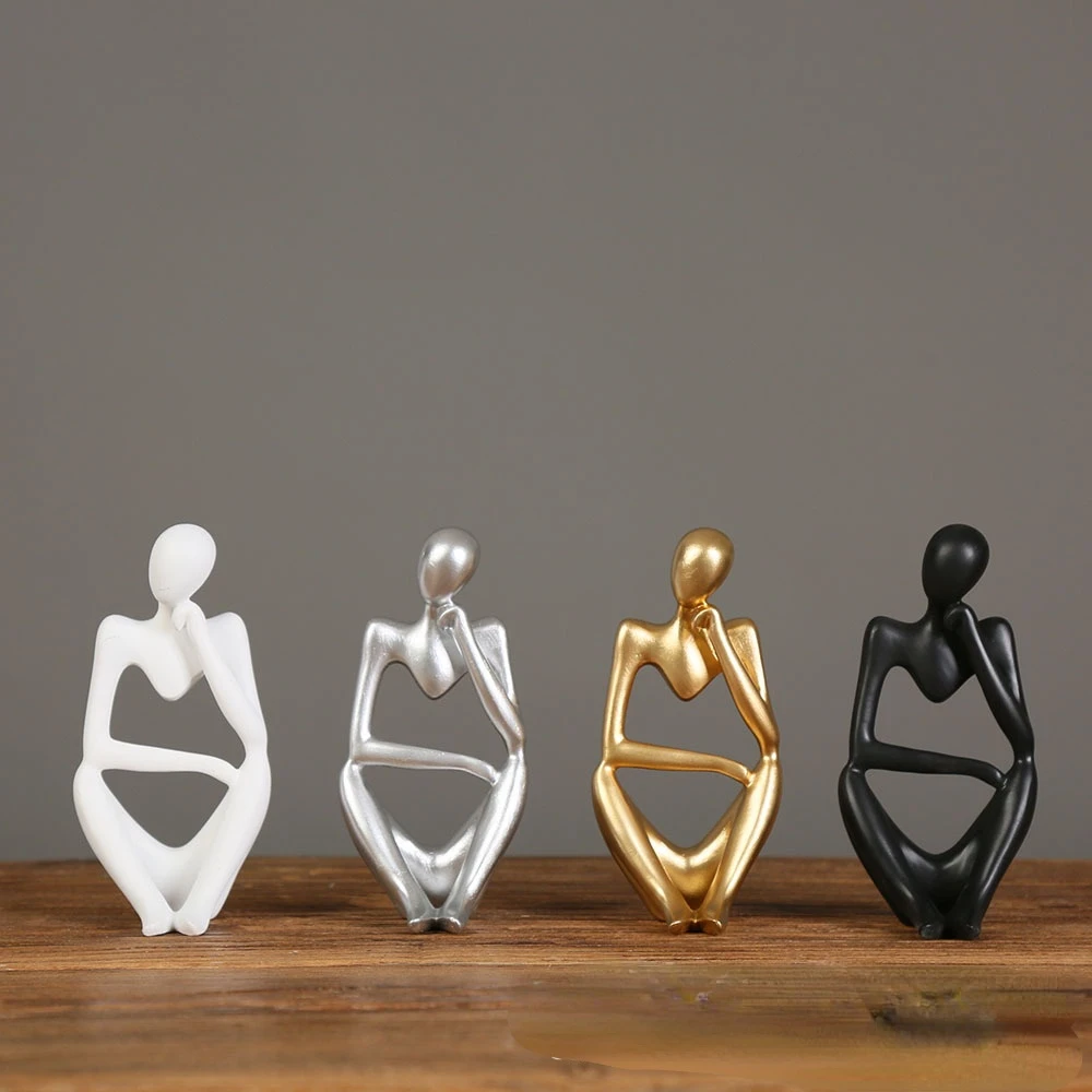 

Abstract Thinker Resin Statue Desktop Decor Sculpture Miniature Figurines Character European Office Home Decoration Accessories