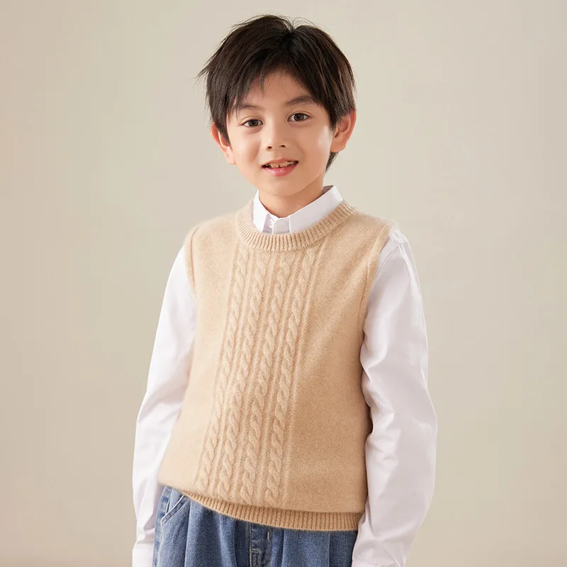 Strict Selection Wool Vest round Neck Sleeveless Jacquard Men's and Women's Same Knitted 24 Autumn Winter New