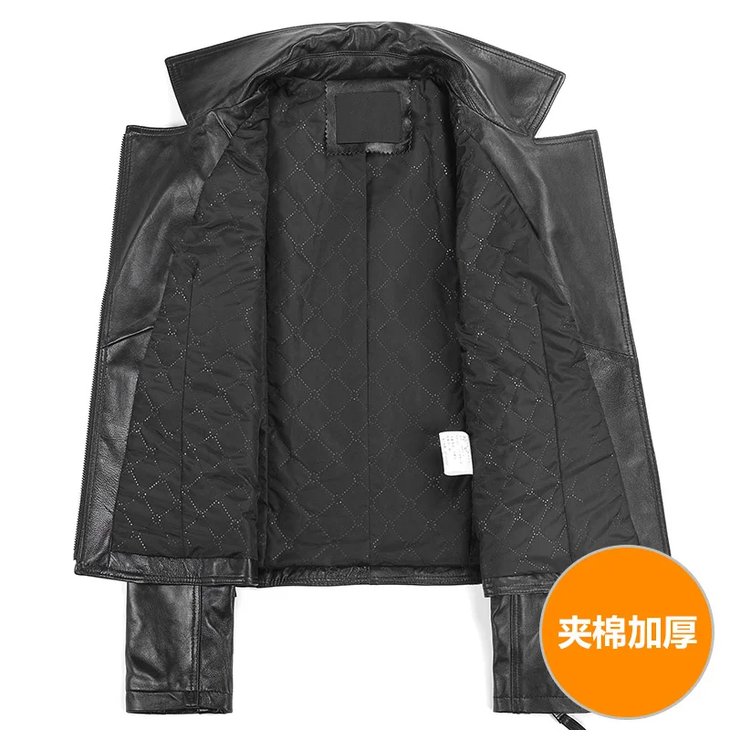 

Женская куртка из натуральной кожи, осеннее пальто, женская одежда 2023, корейское винтажное пальто из овчины, женские черные топы, манто 1851 ...