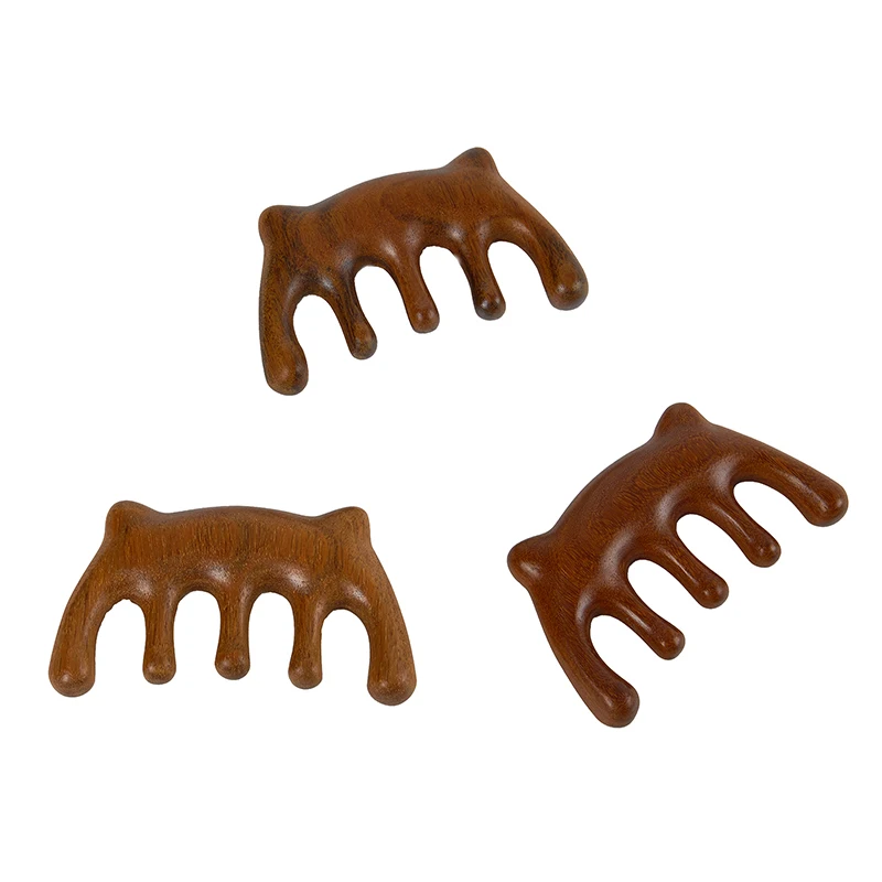 

Head Meridian Massage Comb Sandalwood 5 Wide Tooth Comb Acupuncture Therapy Blood Circulation Anti-static Smooth Hair