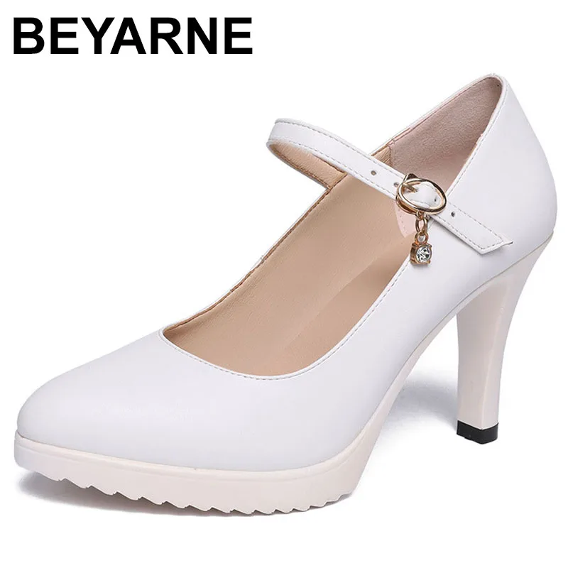 Туфли женские кожаные на платформе и высоком каблуке 32-33 цвета