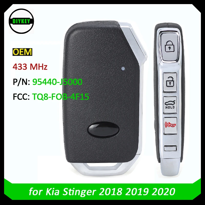 DIYKEY-mando a distancia inteligente p/n para Kia Stinger, 95440-J5000, 2018, 2019, 2020, proximidad, FCCID: TQ8-FOB-4F15