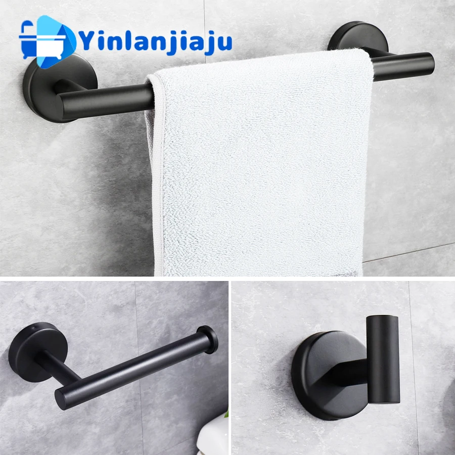 

Крючок для халата из нержавеющей стали, вешалка для полотенец черного/золотого/серебряного цвета, полочка из салфетки, набор аксессуаров дл...