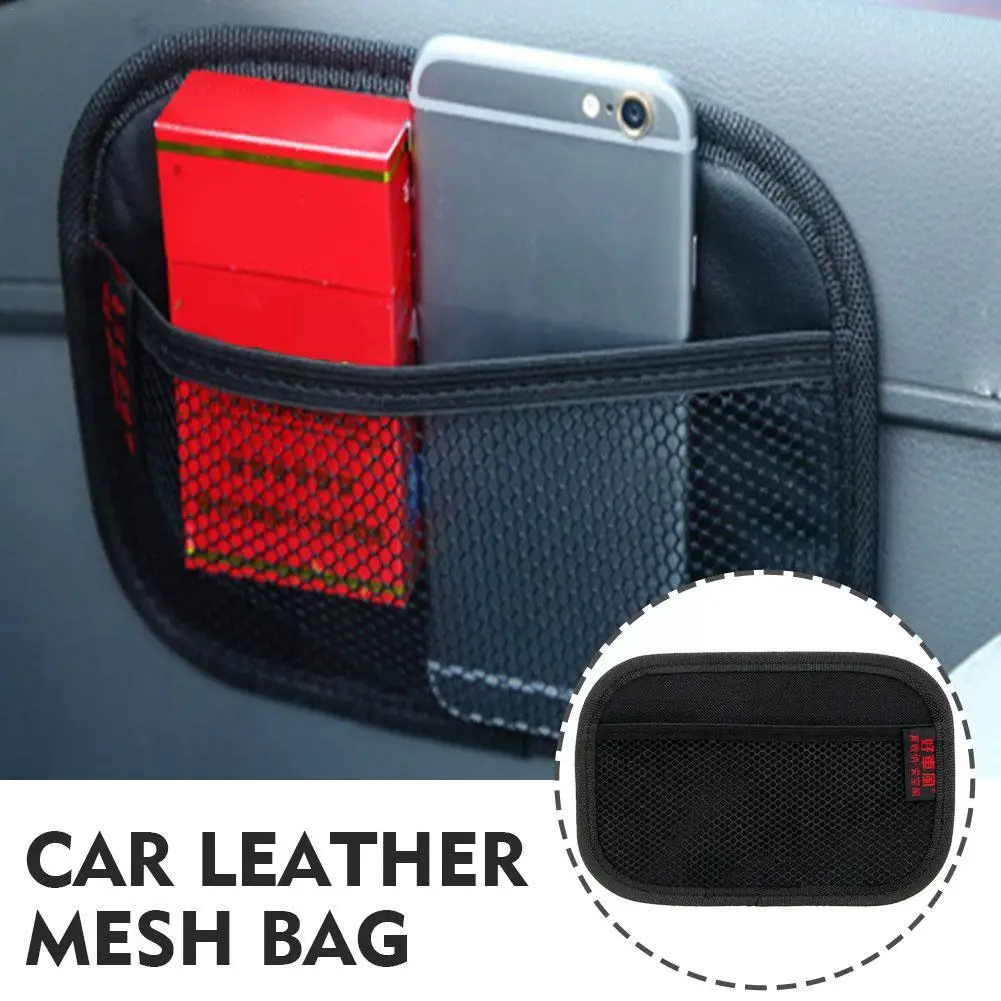 

Автомобильная кожаная Сетчатая Сумка, сумка из ткани Оксфорд для хранения монет, телефонов в салоне автомобиля, органайзер для хранения ключей и поддержания порядка J0J5