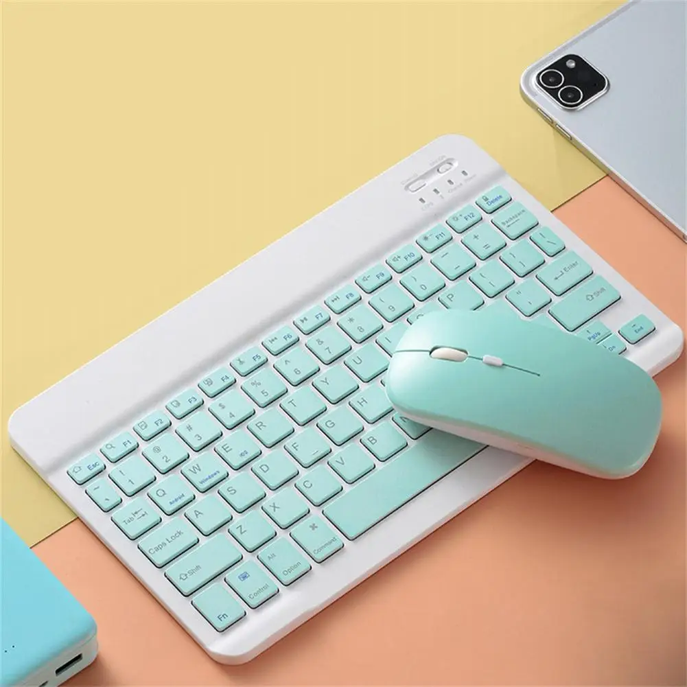 

Mini Wireless Bluetooth-compatible Keyboard Mouse Set Rechargeable Compatible For Android Ios Windows