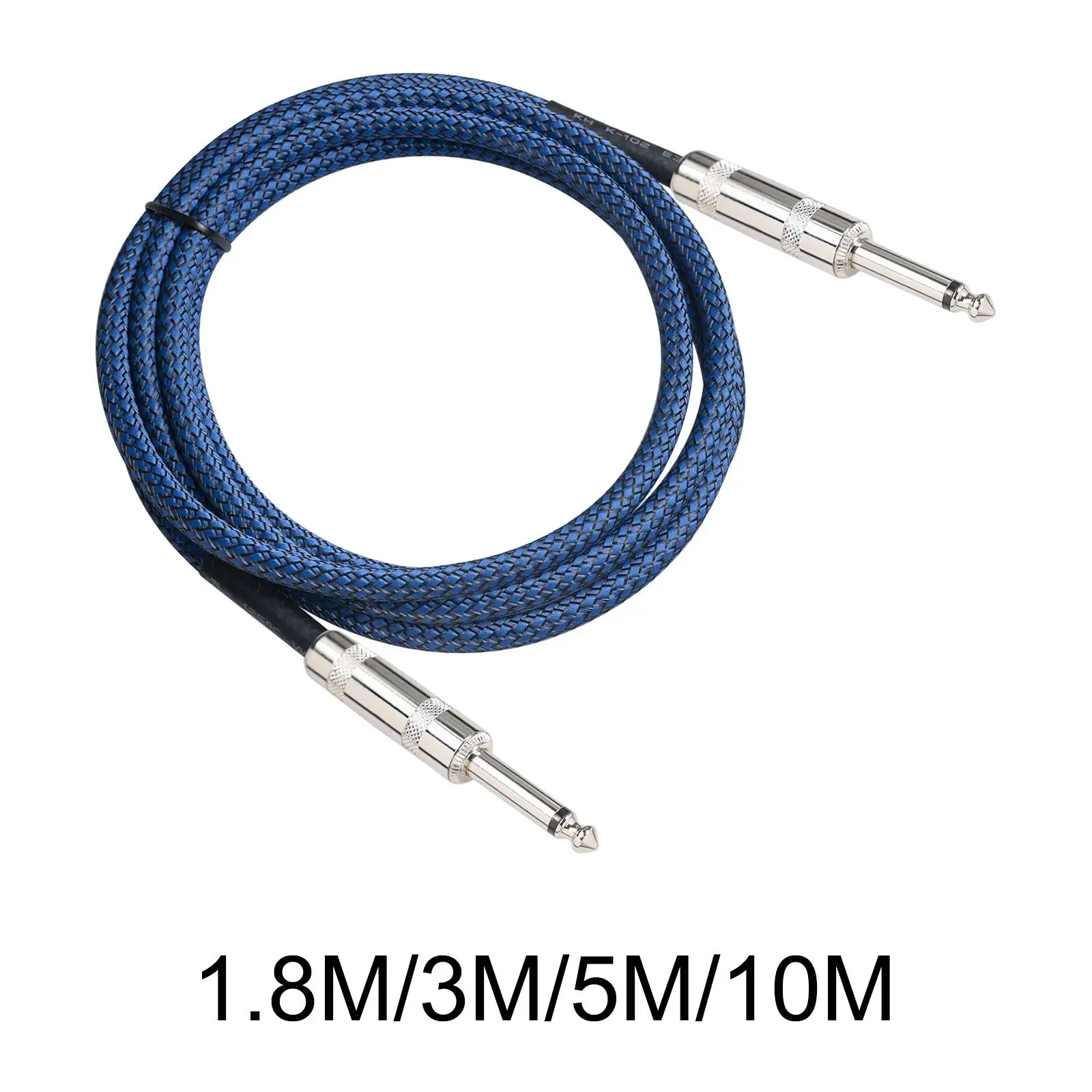 

1/4" Audio Instrument Cable Male to Male 6.35mm Jack Straight Instrument Cable for Microphone Electric Guitar Speaker Amplifier