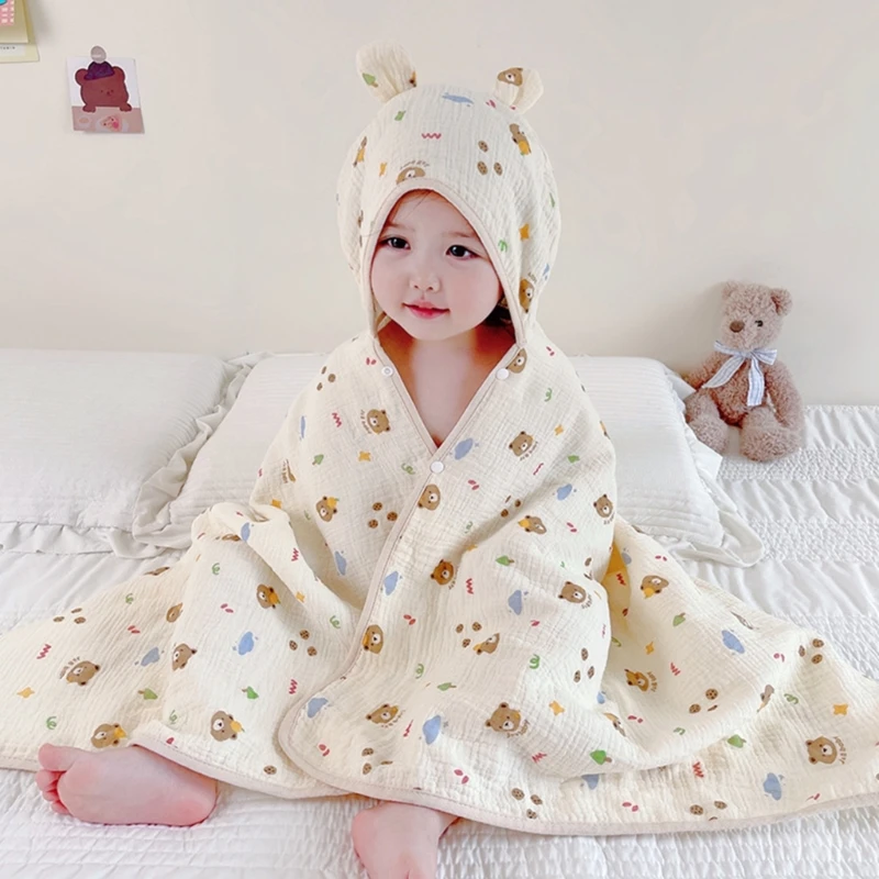 

Cotton Swaddles Wrap Cartoon Design Baby Bathrobe Lovely Hooded Cloark Cape