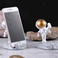 resin astronaut figurine holders for mobile phone cards or pens cute spaceman statues for desktop table decor nordic home decor