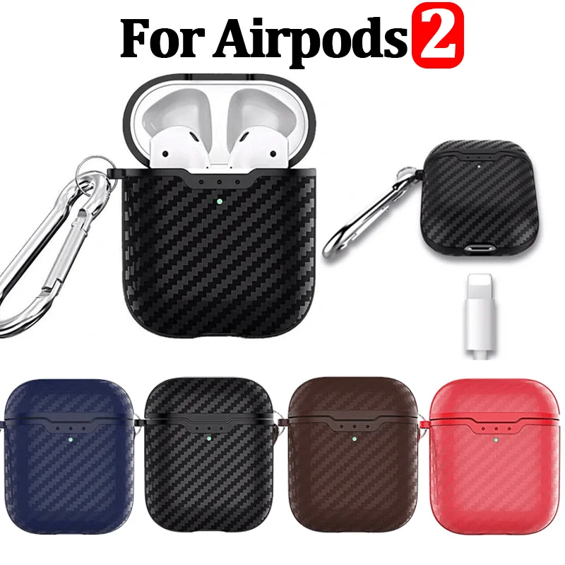 

Роскошный чехол из углеродного волокна для Apple AirPods 1 2, беспроводные Bluetooth-наушники, силиконовый мягкий чехол с защитным чехлом для ключей