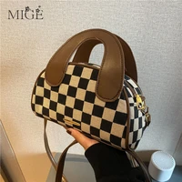 2022 women small messenger bag for women checkerboard grid embroidery female shoulder bag fashion handbag ladies crossbody bags