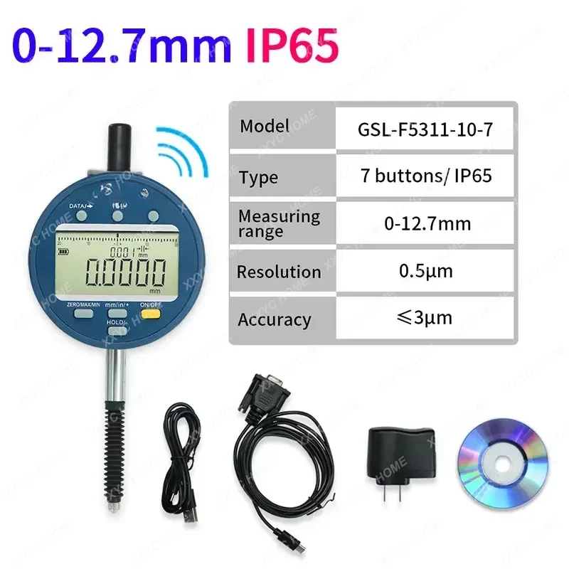 Беспроводной цифровой индикатор с разрешением 0 5 мкм Электронный IP54 0-12 7/25 4/50 8 мм