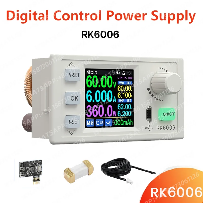 Фото ABGN RK6006-BT Понижающий преобразователь питания с цифровым управлением 60 В 6 А 4-значный COMM Регулируемый понижающий станок постоянного тока в постоянный ток №4