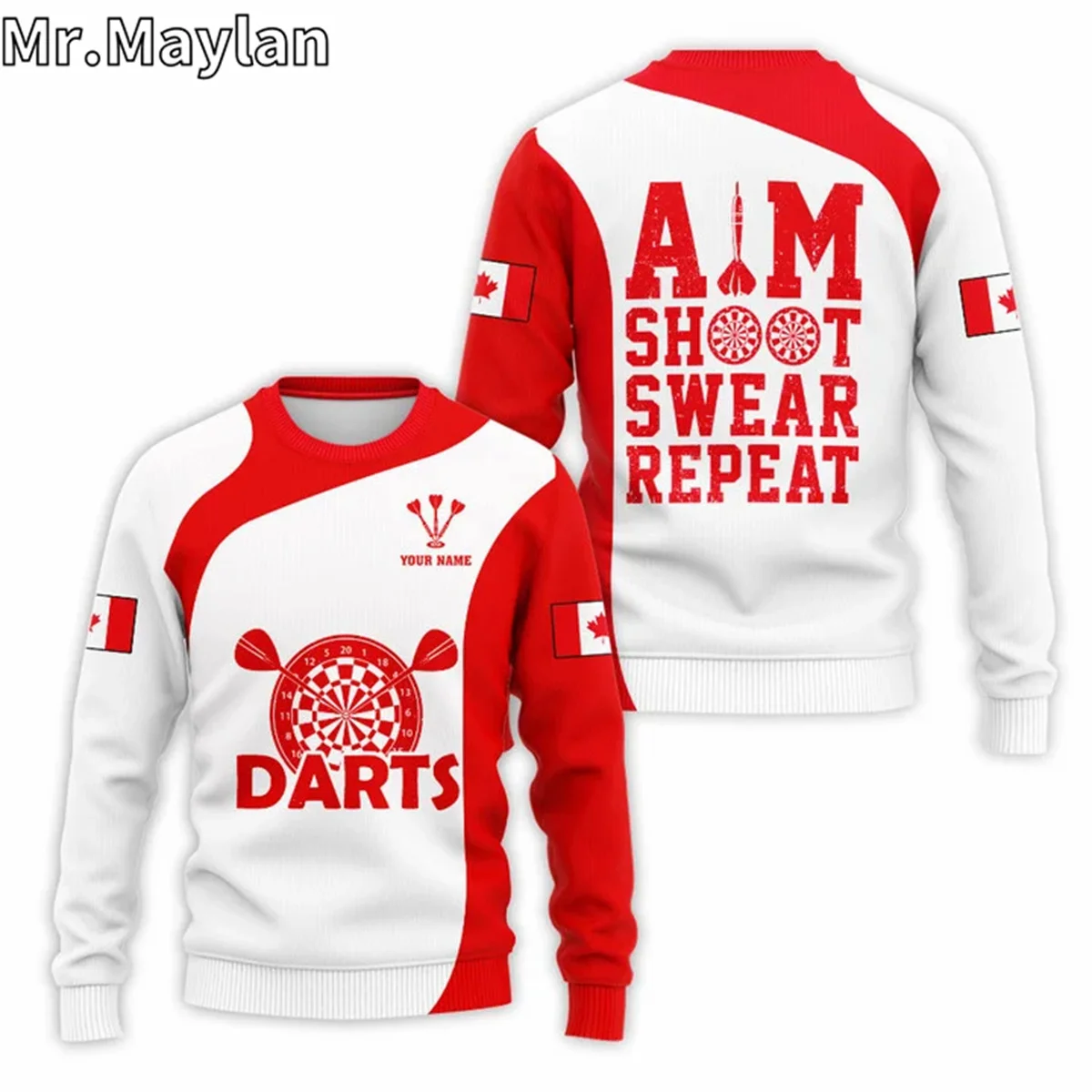 Канада дротики 3D персонализированная одежда куртка Мужская/Женская толстовка