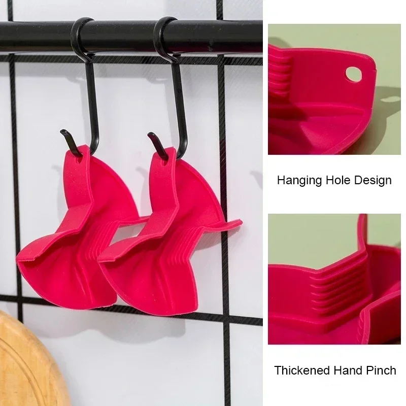 2 шт. силиконовая варежка для духовки бант противоскользящая ручка зажим чаши