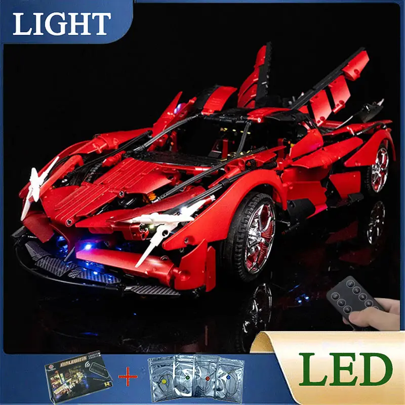 Фото Комплект светодиодных фонарей RC DIY для LEGO KBOX 10519 Технический спортивный автомобиль Hypercar (только светодиодный светильник, модель без блоков) №1