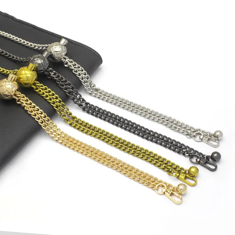 Bag Strap Metal Chain Belt Handbag Strap Universal Adjustable Shoulder Messenger Bag Straps Accessories Bag Strap Ball Button