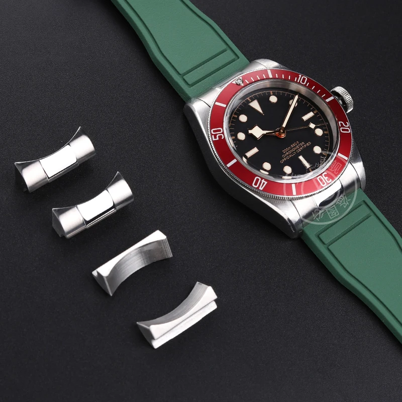 Фото Высококачественный ремешок из фторкаучука с дугой для Tudor Black Bay M79230R M79363N, ремешок для часов 20, 21 мм, 22 мм, браслет FKM для мужчин №4