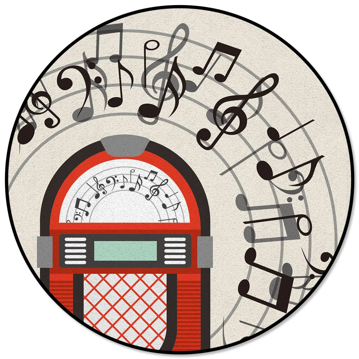 

Шкаф для Cd с музыкальными нотами, круглый ковер в стиле ретро для спальни, современный домашний декоративный ковер для гостиной, ванной комн...