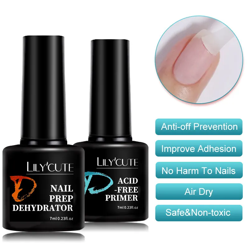 LILYCUTE 7ml Nail-Primers Prep Dehydrator Gel Nail Polish Long Lasting Air Dry Nail Gel Soak Off Manicure Nail Art Varnishes