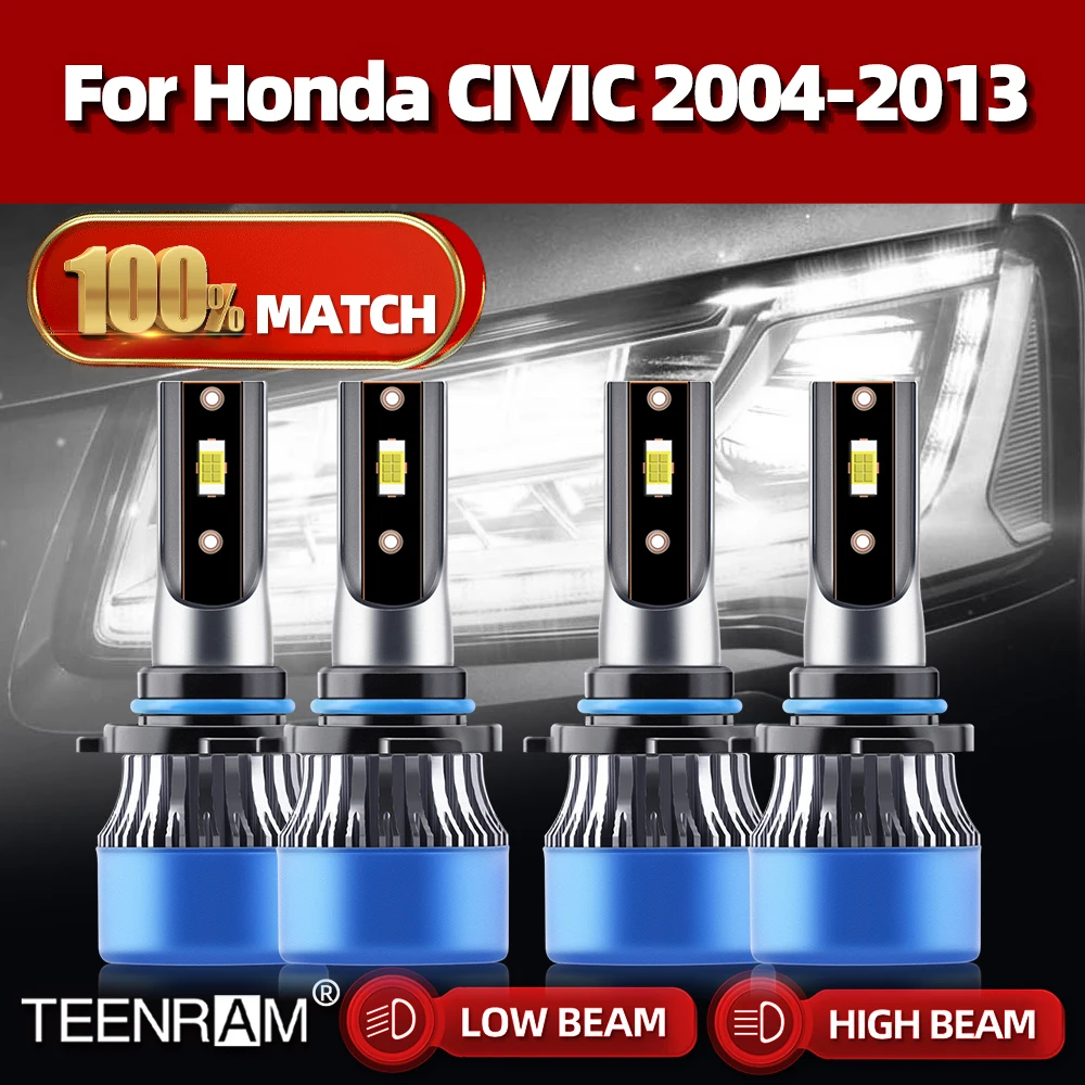 

LED Car Headlight HB3 9005 HB4 9006 Car Lights High Low Beam 6000K 12V For Honda CIVIC 2004-2007 2008 2009 2010 2011 2012 2013