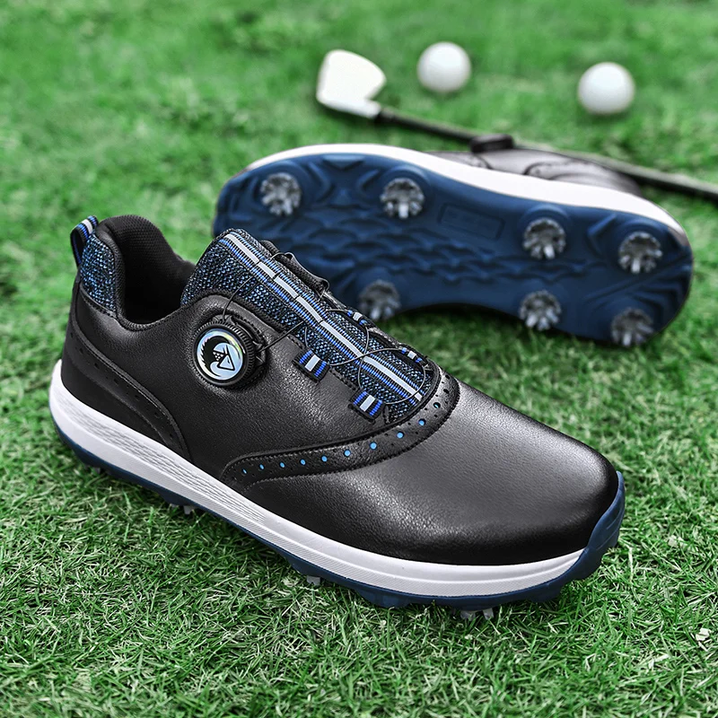 Professional Men's Golf Shoes Non Slip Fixed Spikes Men's Outdoor Grass Leisure Golf Training Walking Shoes 40-48