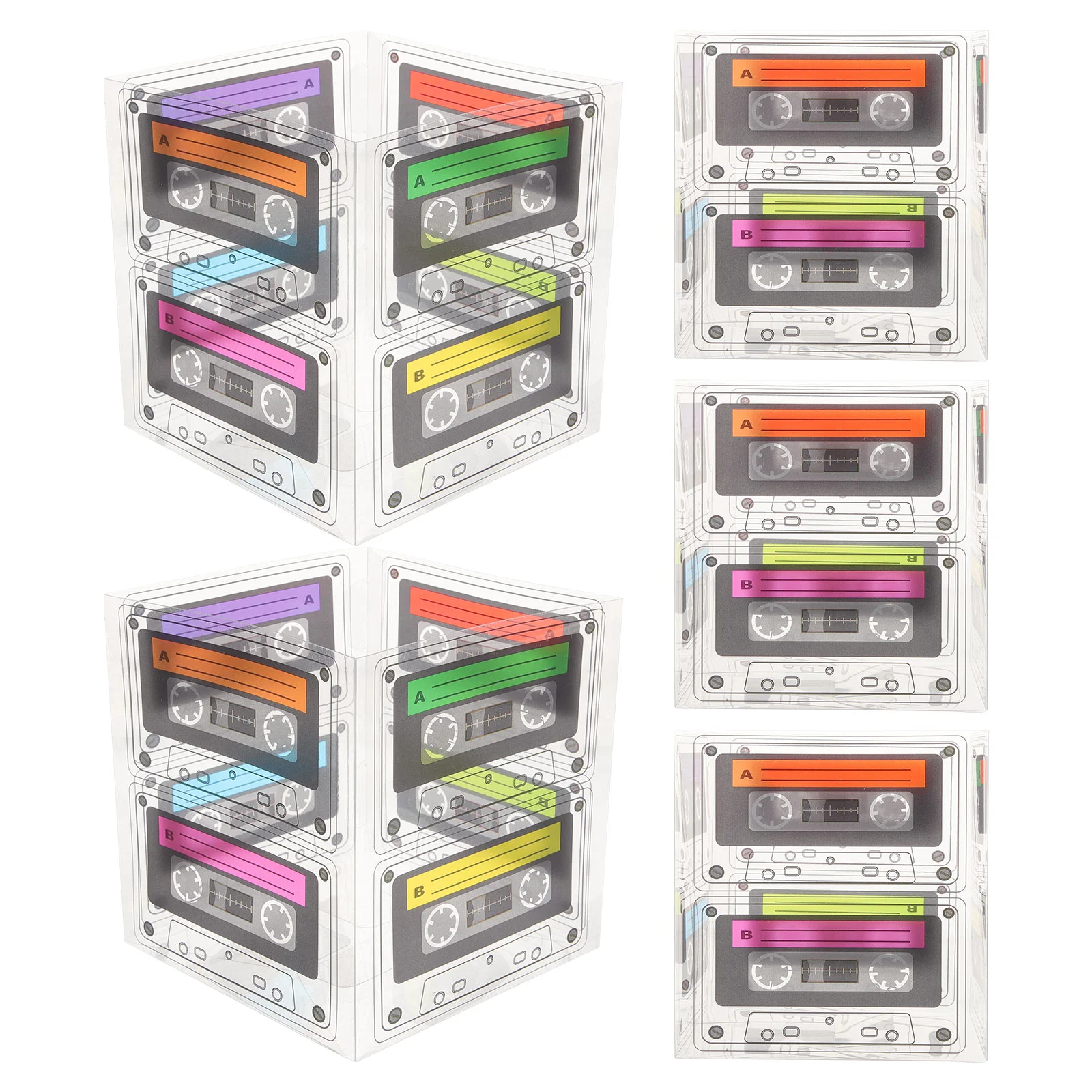 

Cassette Tape Bucket Centerpiece Small Packaging Supplies 80s Party Decor Decorations Music Gifts
