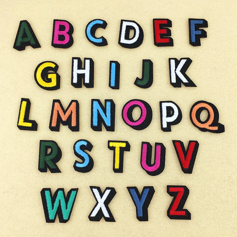 3D мультфильмы 26 букв алфавит патчи вышивка железные для одежды нашивки шитья