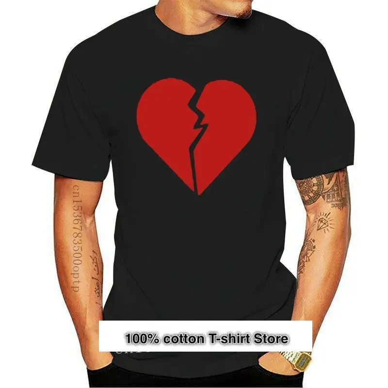 

Camiseta informal de манга corta para hombre, camiseta fresca de moda con Heart roto, nueva