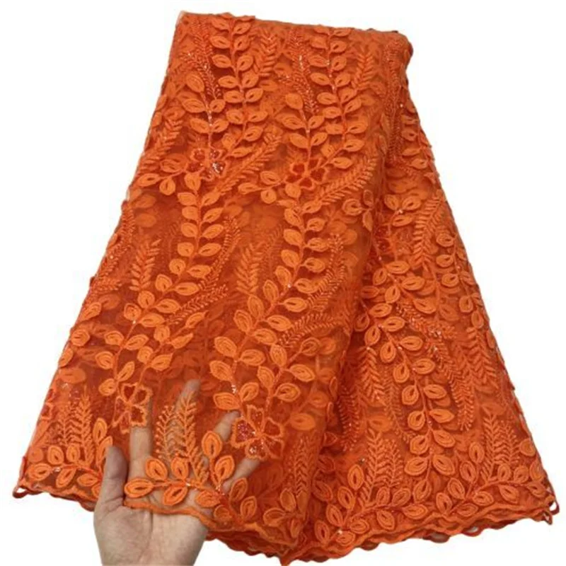 

Африканская Кружевная Ткань 5 ярдов 2021, Высококачественная блестящая сетчатая вышивка, нигерийское свадебное платье, желтая ткань