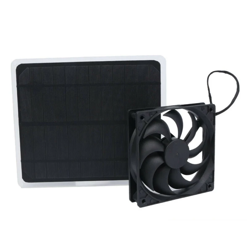 

Top Deals Solar Panel Powered Fan Mini Ventilator 10W Solar Exhaust Fan For Dog Chicken House Greenhouse RV