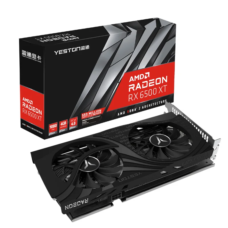 Видеокарта YESTON Radeon RX 6500XT GDDR6 4 ГБ 64 бит графический процессор RX6500XT 4GD6 видеокарта AMD