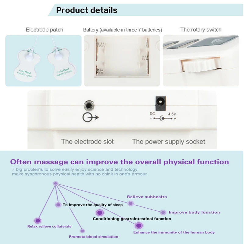 Tens Muscle Stimulator Electric Slipper Massager Gua Sha Acupuncture Pulse Therapy Machine Foot Relaxation Ems Fat Burne |