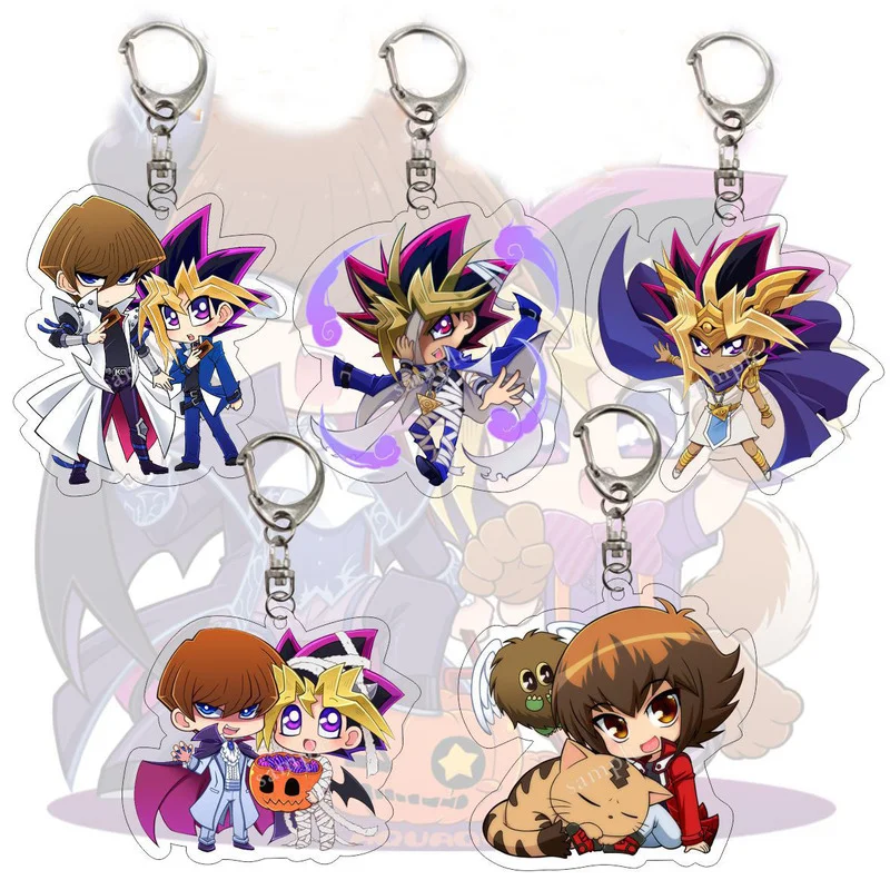 

1 Pcs Kawaii Anime Yugioh Keychains Figure Yu Gi Oh Yugi Muto Seto Kaiba Acrylic Bag Pendant Keyrings Fans Gifts Toys