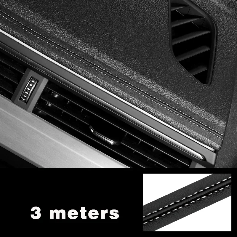 

Самоклеящаяся кожаная декоративная лента для приборной панели автомобиля, красная синяя тесьма «сделай сам», украшение автомобиля