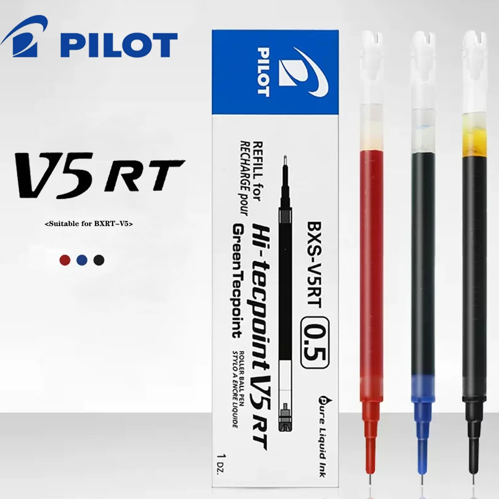 

6/12/24 Pcs Pilot Gel Pen Ink Refill BXS-V5RT Quick Dry Waterproof for BXRT-V5/GR5 Rollerball Pen 0.5mm Stationery Needle Tip