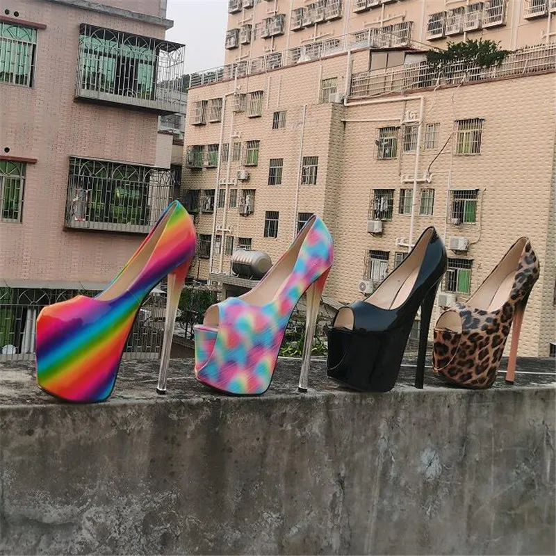 Женские туфли на шпильке 19 см туфли-лодочки очень высоком тонком каблуке и