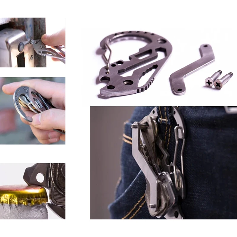 Купи NEW Multifunction Tool Stainless Steel Key Holder Organizer Clip Folder Keyring Keychain Case Outdoor Survival Travel Tool 1Pcs за 275 рублей в магазине AliExpress