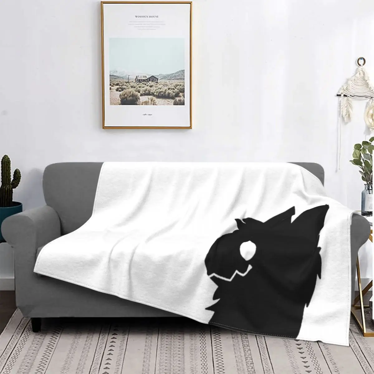 Минималистичное черное простое ультрамягкое микро Флисовое одеяло протоген