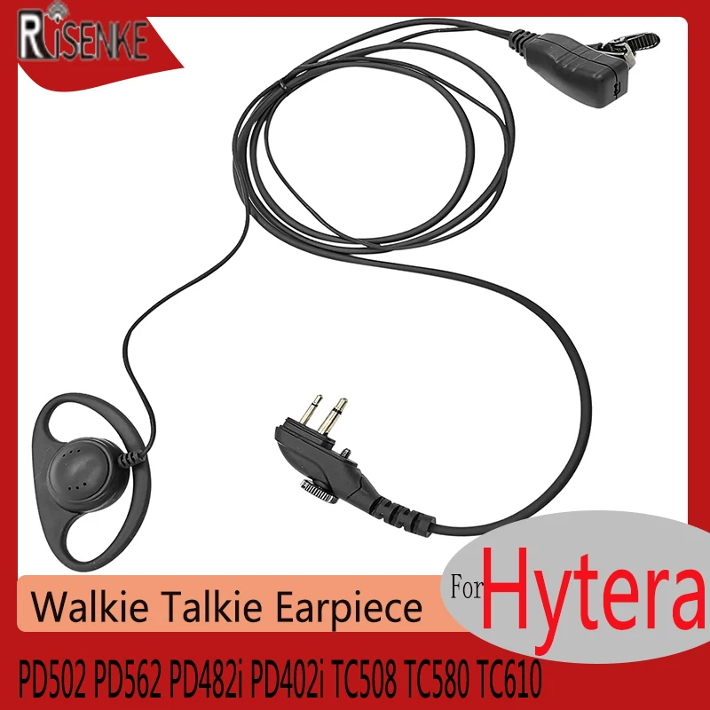 RISENKE BD502i Earpiece for Hytera PD502 PD562 PD482i PD402i TC508 TC580 TC610 RDR2500 XR150 Walkie Talkie Headset with PTT Mic