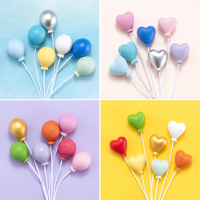 

Baby Birthday Clay Balloons Wedding Decoration Cake Topper Color Love Confession Valentine's Day Dessert Cupcake Baking Supplies