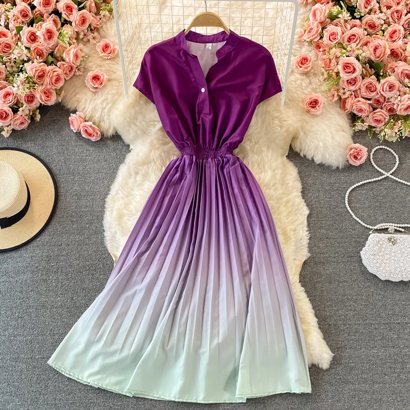 

Fashion Women's Short Sleeve Dress Summer Office Lady Dress
