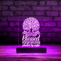 trust in the lord chirstian typography led lighting edge lit sign bibilical scripture art buble verse desktop neon light sign