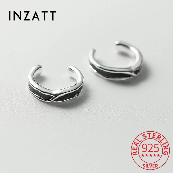 

INZATT Real 925 Sterling Silver Drop Glue Clip Earrings For Women Party Cute Fine Jewelry Minimalist Accessories