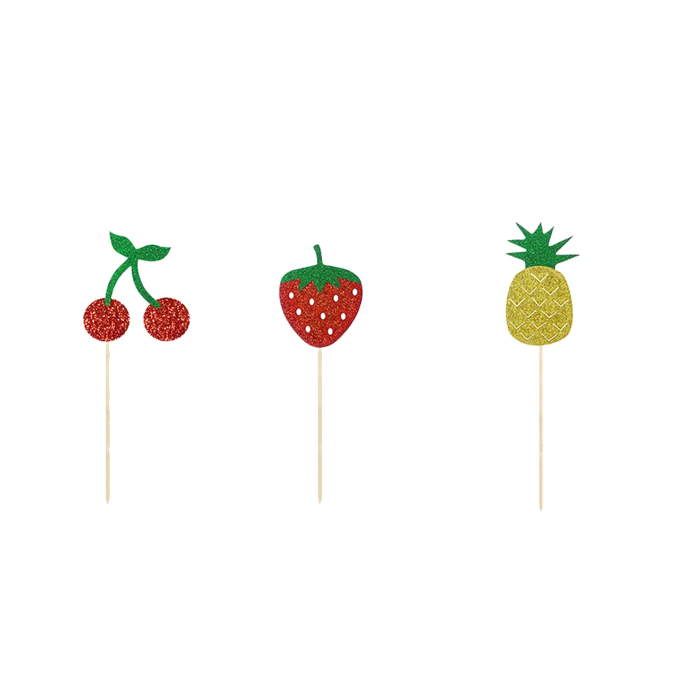

Cake Picks Decorations Party Fruits Hawaii Cupcake Cartoon Dessert Supplies Luau Anniversarybirthday Decoration Toppers