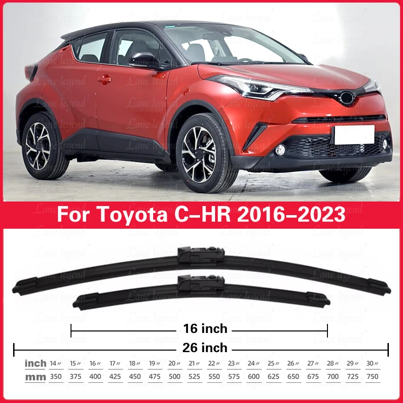 Комплект передних и задних щеток стеклоочистителя с левым рулем для Toyota C-HR CHR